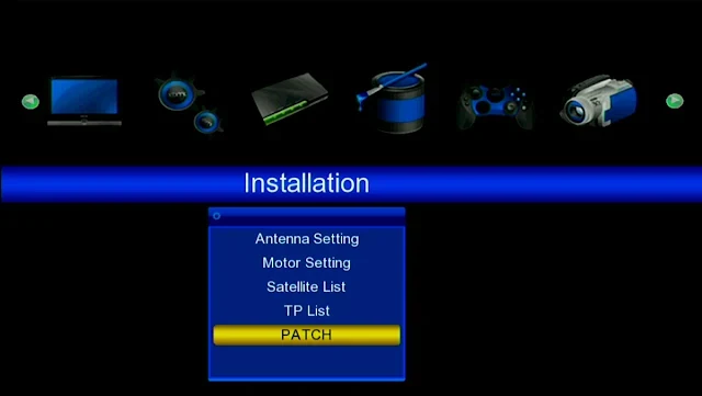 GX6605S HW102 installation menu with PATCH option