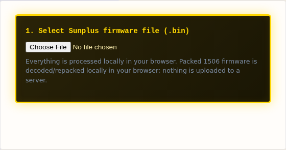 Real screenshot of the sunplus-boot-logo-changer-online offline tool — step 2