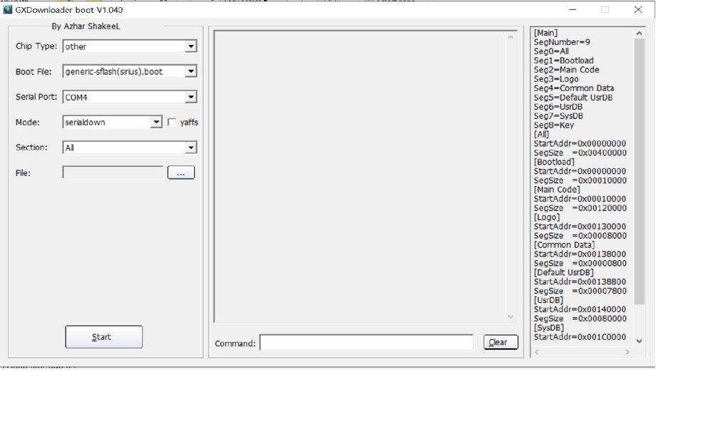 GXDownloader boot V1.040 tool interface