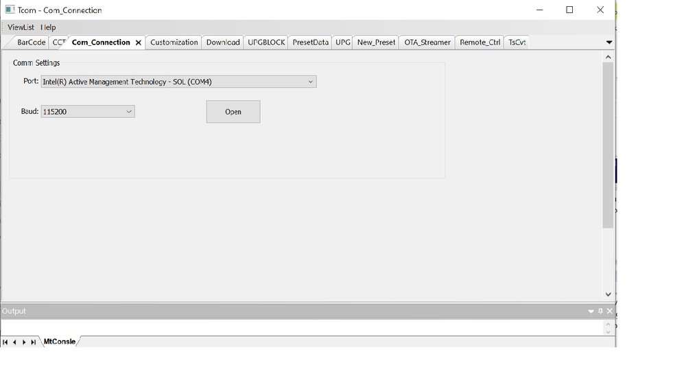 Tcom tool interface
