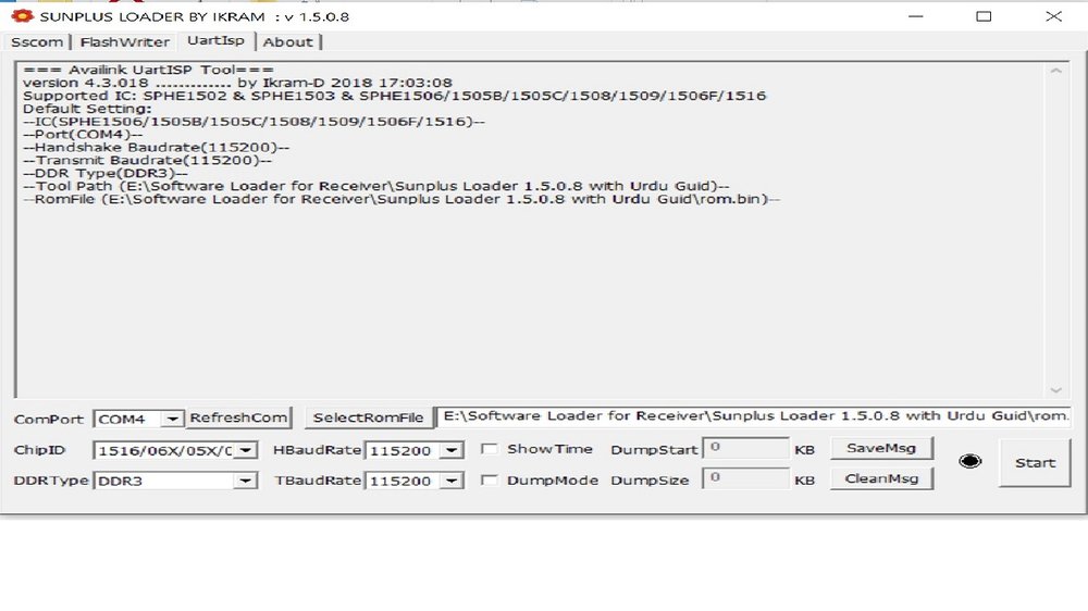 Sunplus Loader by Ikram tool interface