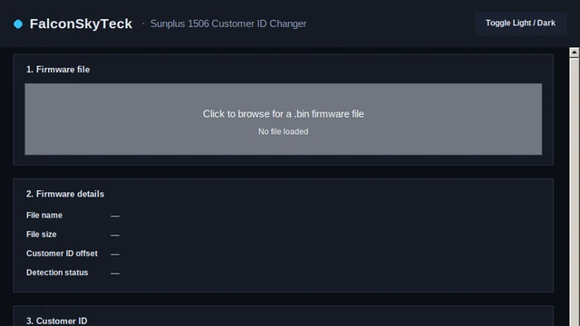 Sunplus Customer ID Changer offline tool