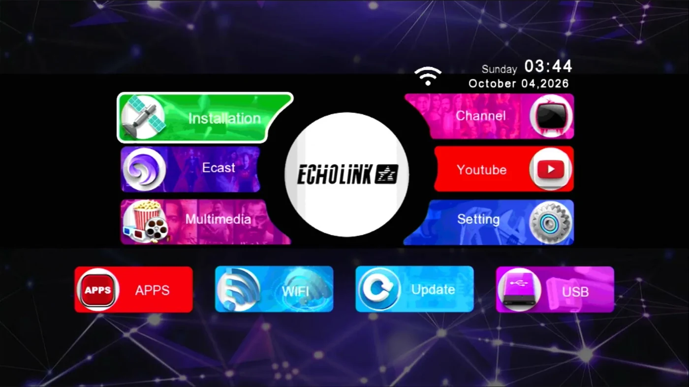 Sunplus 1506HV AT708.T-4M Echolink main menu